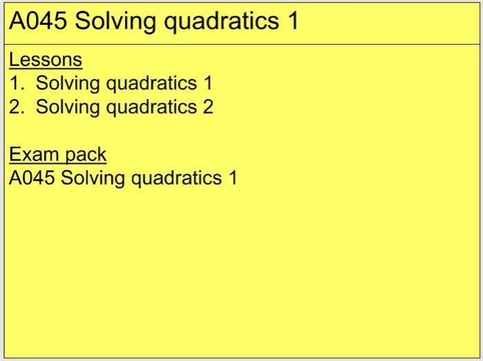 Quadratic systems quiz part 1