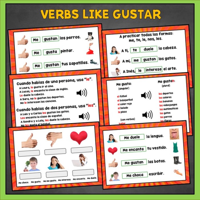 El verbo gustar worksheet answers