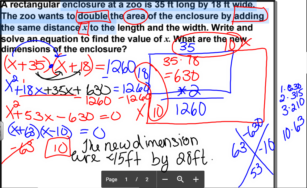 Quadratic systems quiz part 1