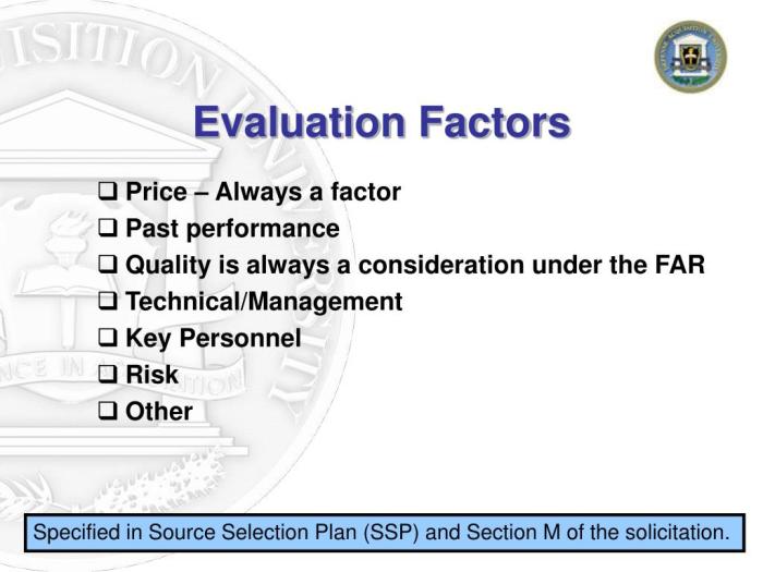 Evaluation factors are con 237