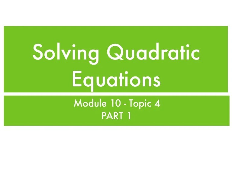 Quadratic systems quiz part 1