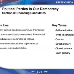 Parties primaries caucuses and conventions answer key