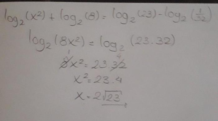 Express this equation in logarithmic form 23 8