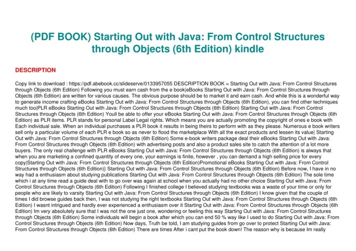 Starting out with java from control structures through objects pdf